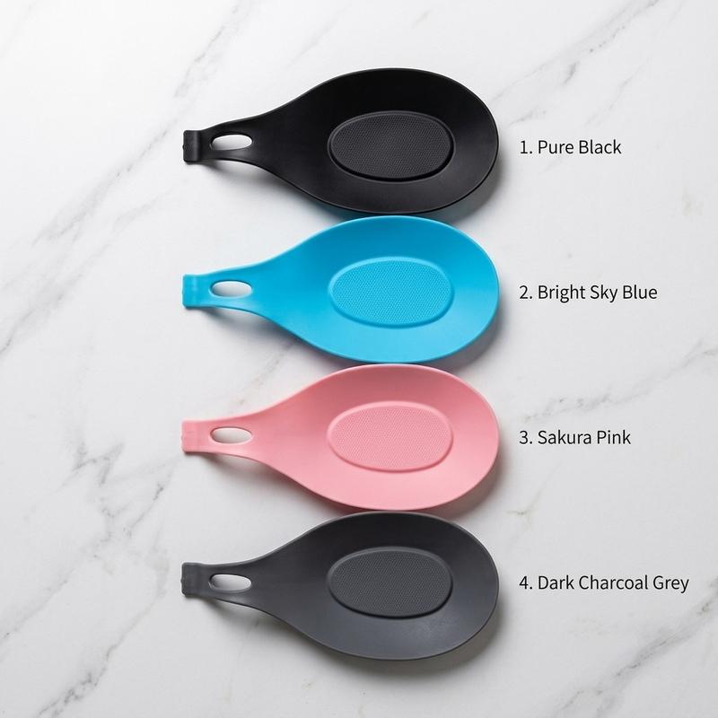 Multi functional kitchen spoon holder, easy to clean, heat-resistant, food grade silicone keeps the countertop clean and tidy. Available in multiple colors