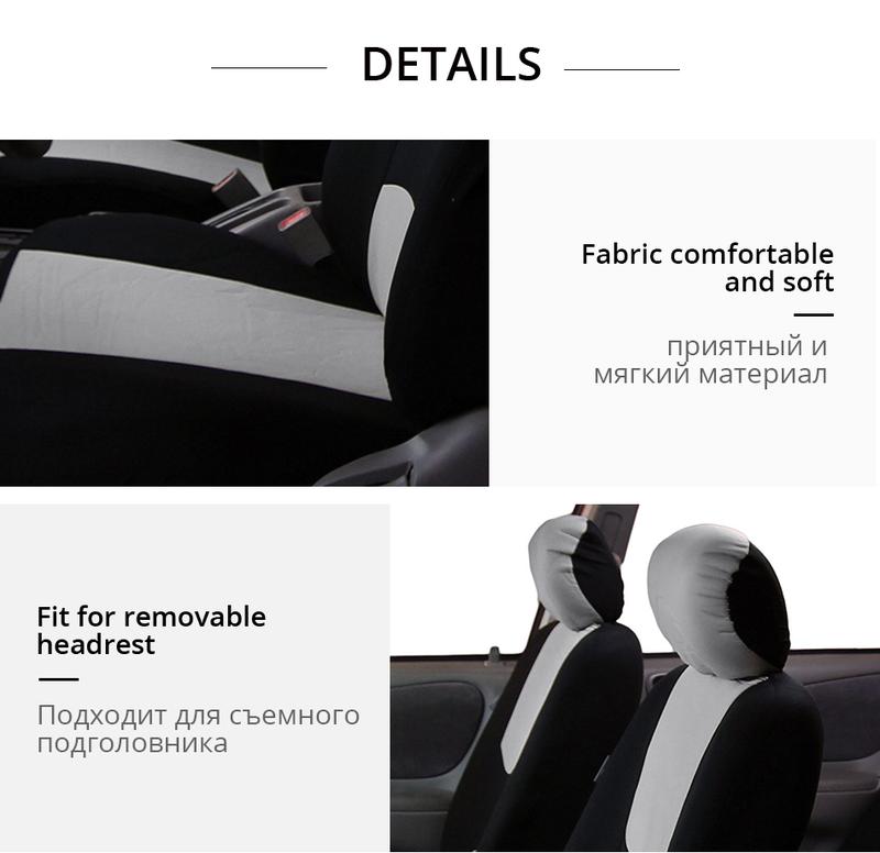 TOYOUN Universal Car Seat Covers Full Set No Zippers for Back Seat Auto Accessories for Cars Trucks Vans SUVs Front & Back Seats