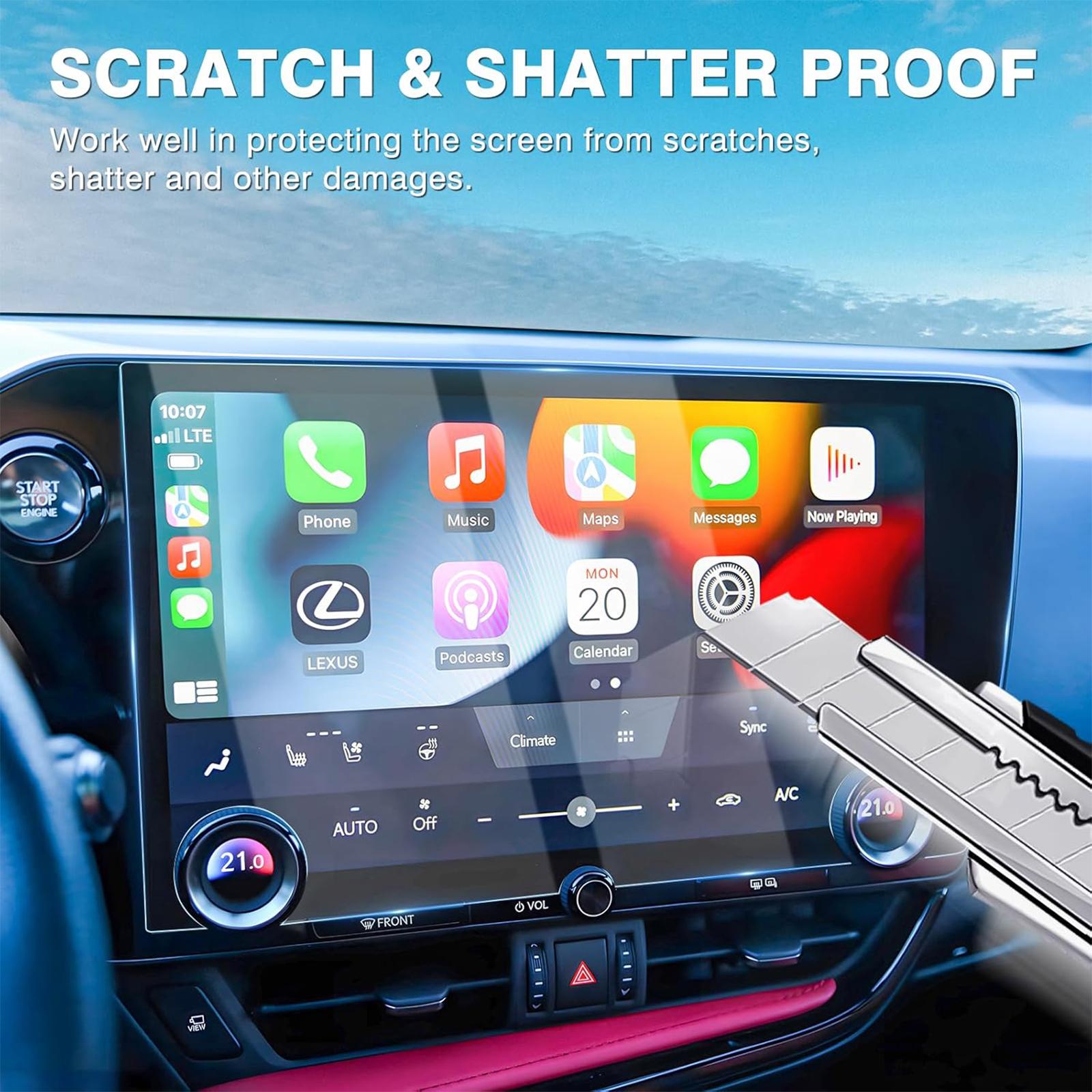 Canvcle 2 Pack 2022-2025 NX Screen Protector for Lexus NX250 NX350 NX350H NX450h+ 14-Inch Tempered Glass Anti-Glare Durable Smooth Protection for Lexus NX Accessories