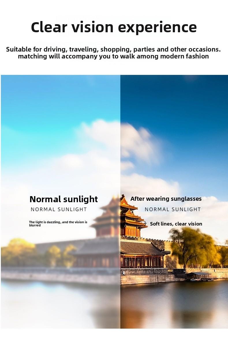 Ultra-light small frame sunglasses for women's high-end sense UV protection, big face and thin trend polarized sunglasses, hiking glasses, cycling glasses