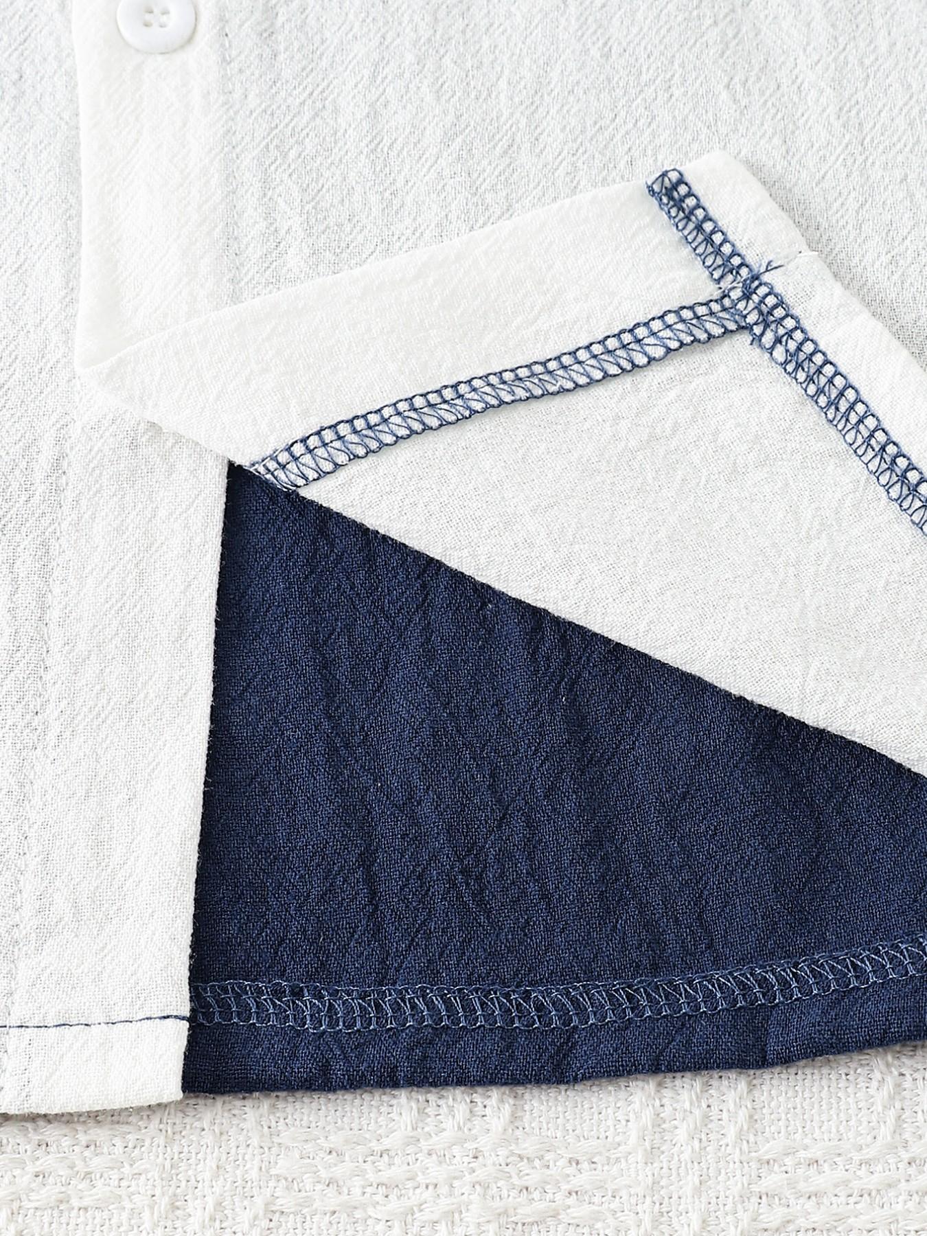 Boys Summer Fashion Set, Three-Color Striped Button-Up Shirt & Lightweight Breathable Shorts, Casual Daily Outdoor