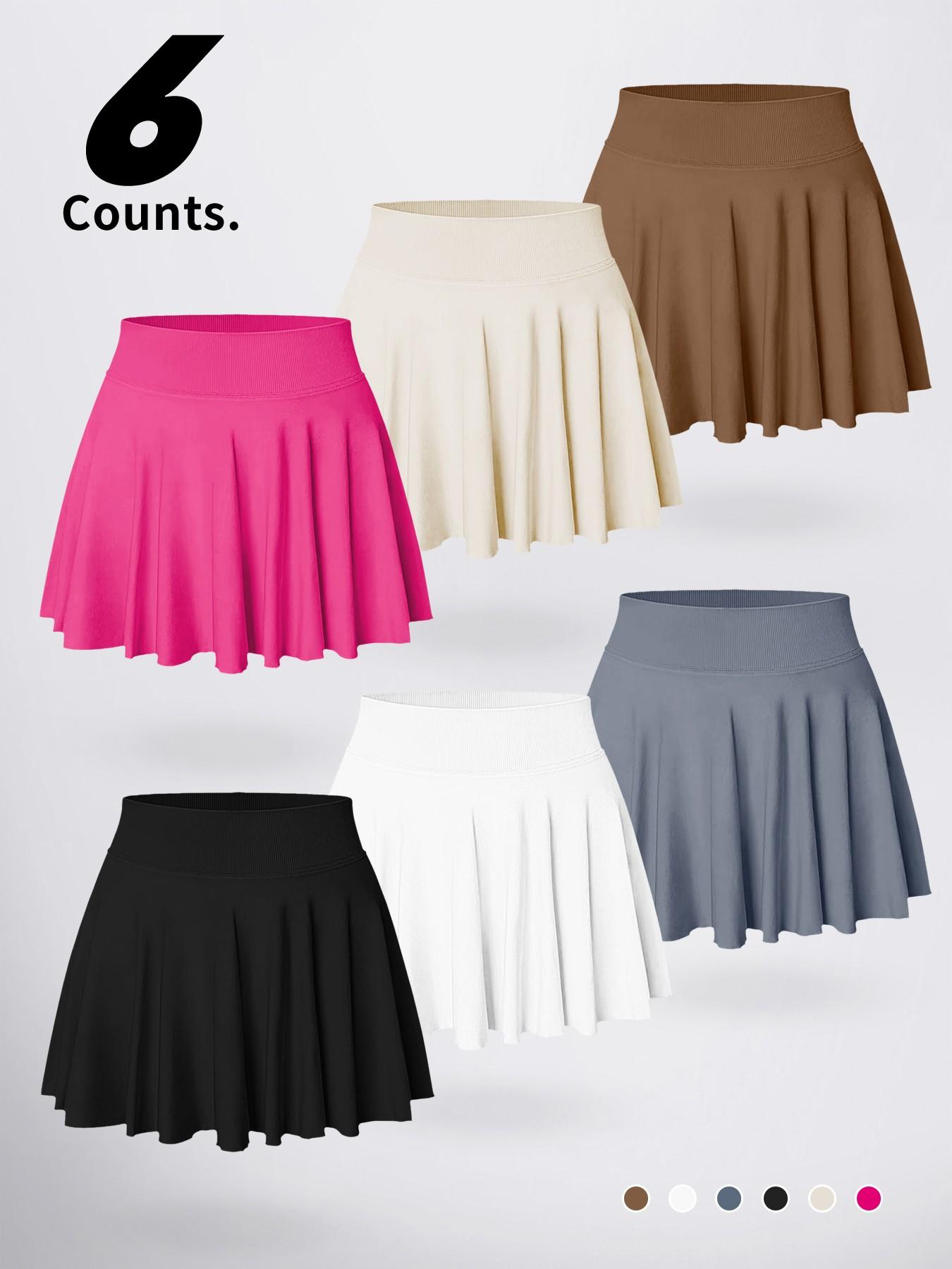 High Waist Sporty A-Line Skirt, Seamless Design, High Elasticity Quick-Dry Fabric, Pocket & Anti-Slip Belt, Perfect Fit
