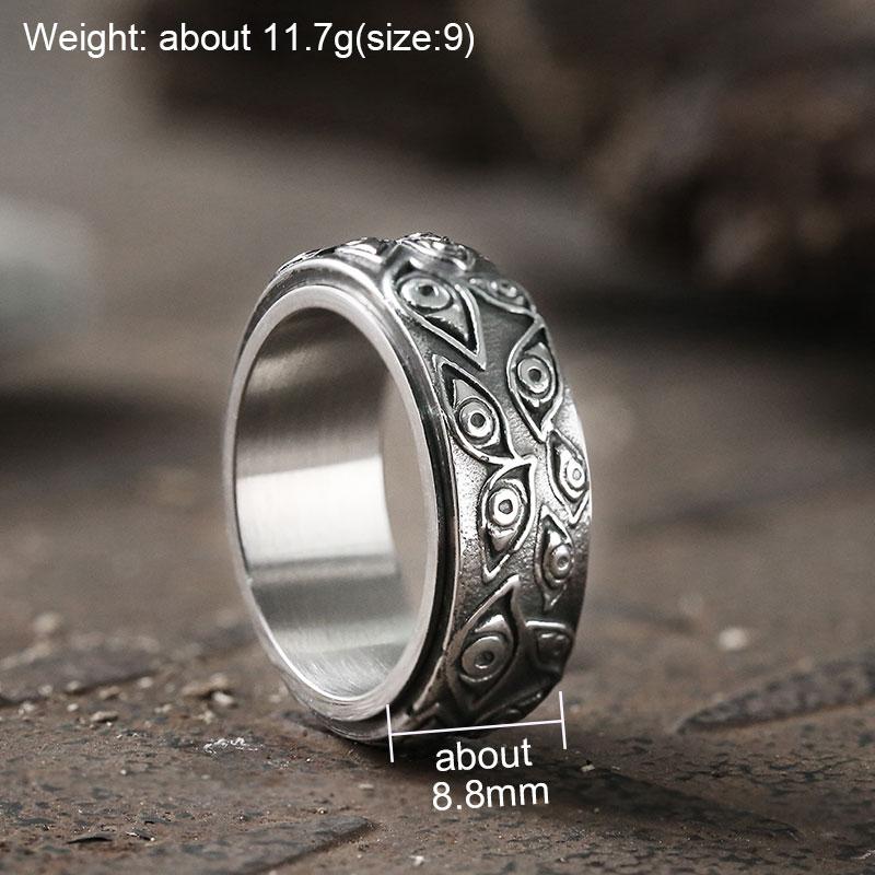 GTHIC Eye of Providence All Seeing Eye Spinner Ring For Men Women Birthday Mother's Day Gifts Stainless Steel