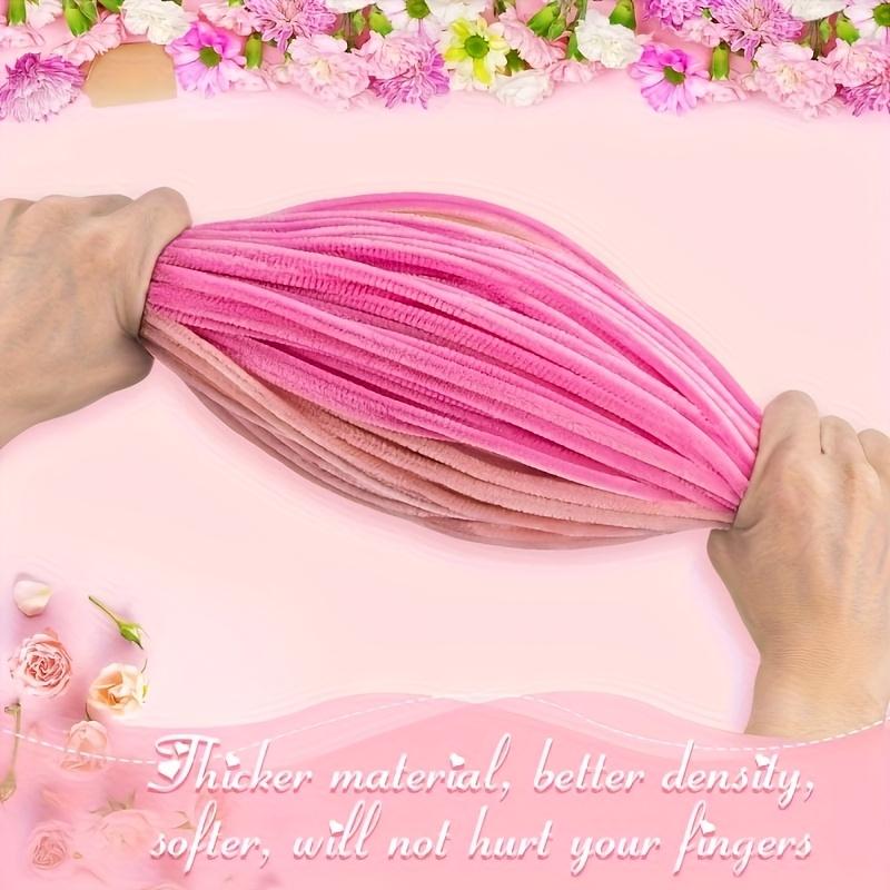 600 Spiral Rod Set, 6-Color Combination Ash Pipe Cleaner, DIY Pink Bouquet Handcraft, Plain Flower Decor