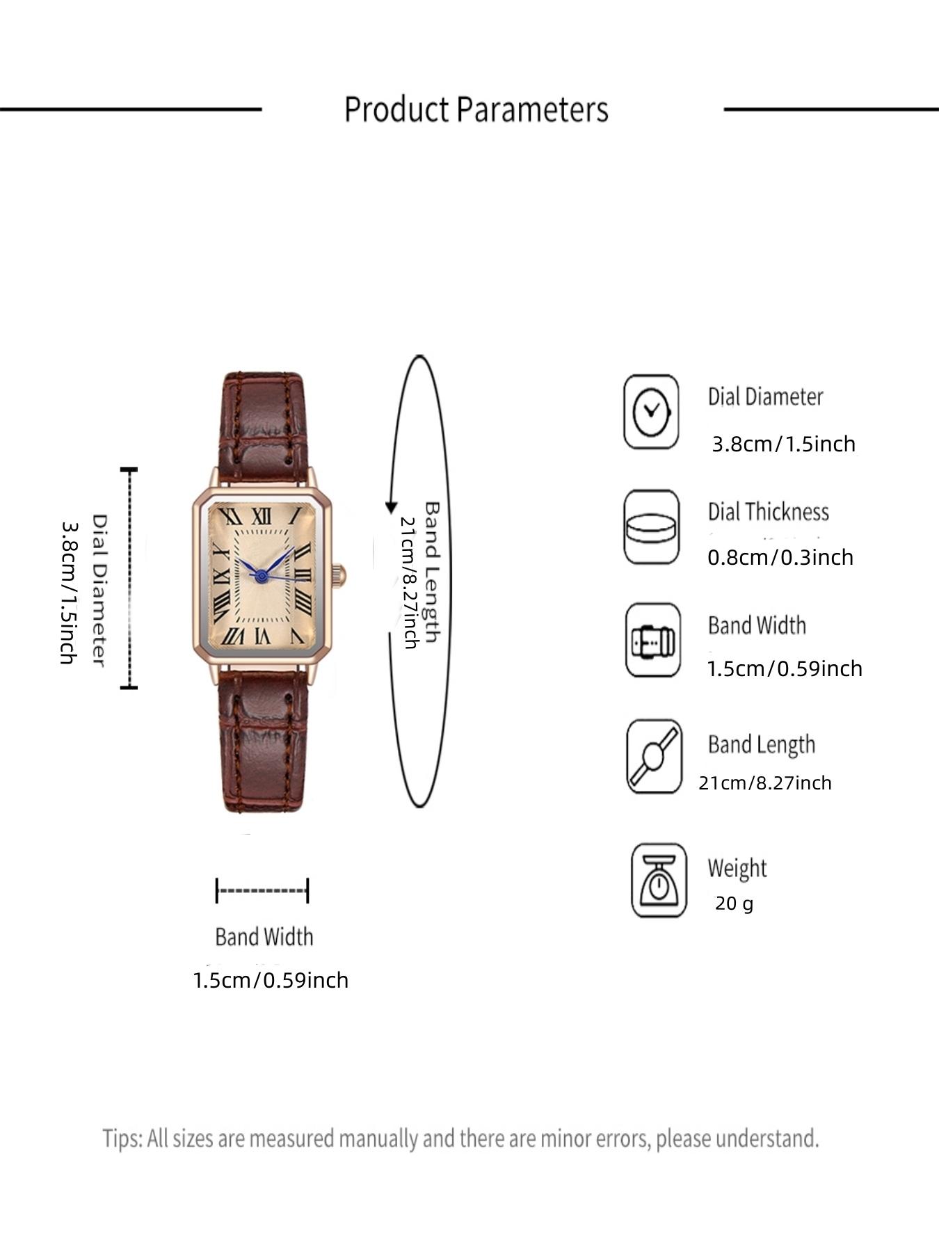 1 Piece Retro Rectangle Dial Analog Quartz Watch With Adjustable Buckle Without Box, Ladies Anniversary Birthday Gift