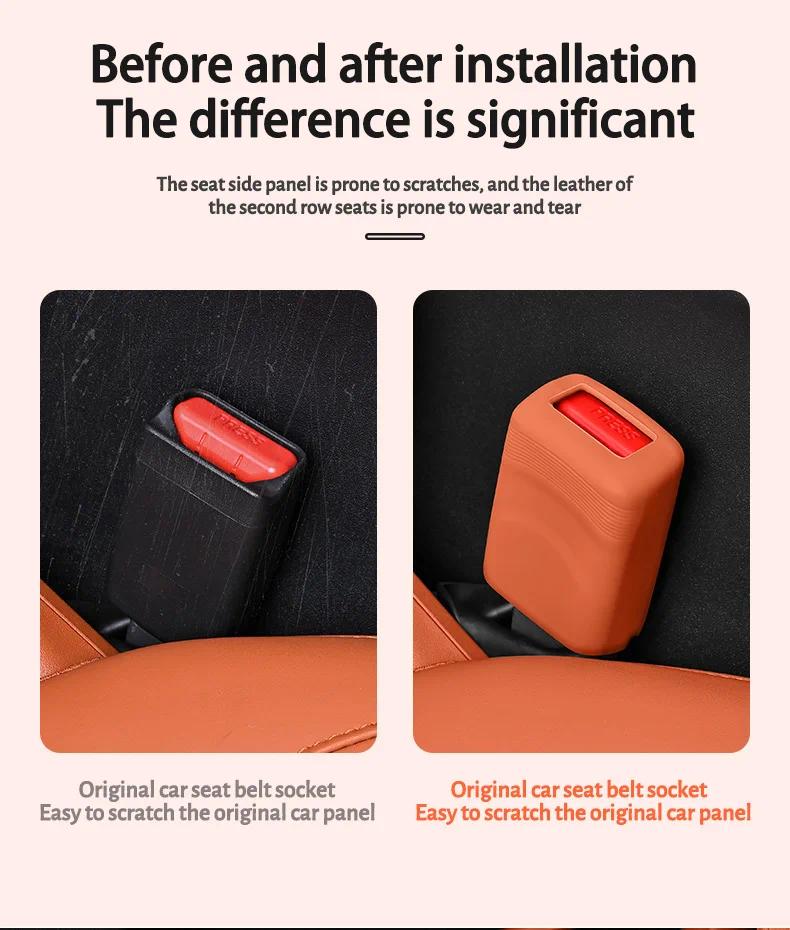 Universal Car Seat Belt Socket Protective Cover Silicone Car Safety Seat Belt Anti-Scratch Cover Button protective case