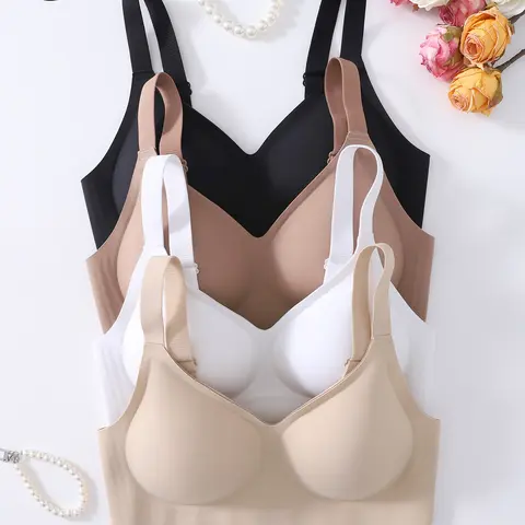 Women's Jelly Bras, Seamless Lift Wireless Push-Up Bra, No Underwire, Full Coverage, Comfortable Supportive Sports T-Shirt Bralette, Fitness Bralette, Gym Bra, Exercise Bra, Sportswear Bra