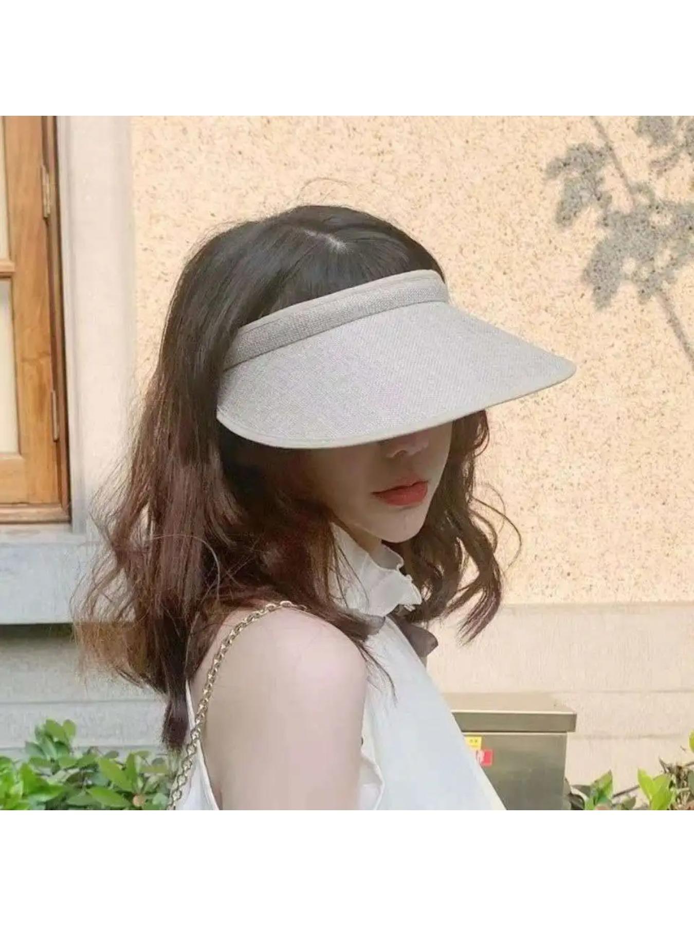 New Summer Women Casual Sun Visor Hat Beach Empty hat Ladies Adjustable Nature Straw Topless Cap