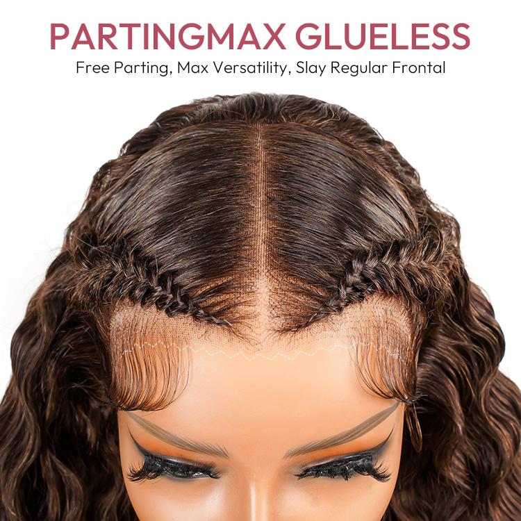 [West Kiss] Pre Braided Wig Dark Brown Deep Wave Glueless 13x4 Lace Front Wig Pre Styled Ready To Go Human Hair Wig Beginner