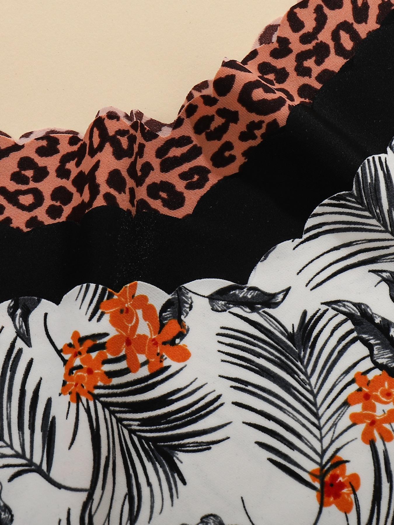 10 Pack Women's Floral & Solid Color Leopard Underwear, Sexy Simple Wave Hem Seamless Smooth Comfort Breathable Triangle Panties, Lady, Solid Seamless Panty