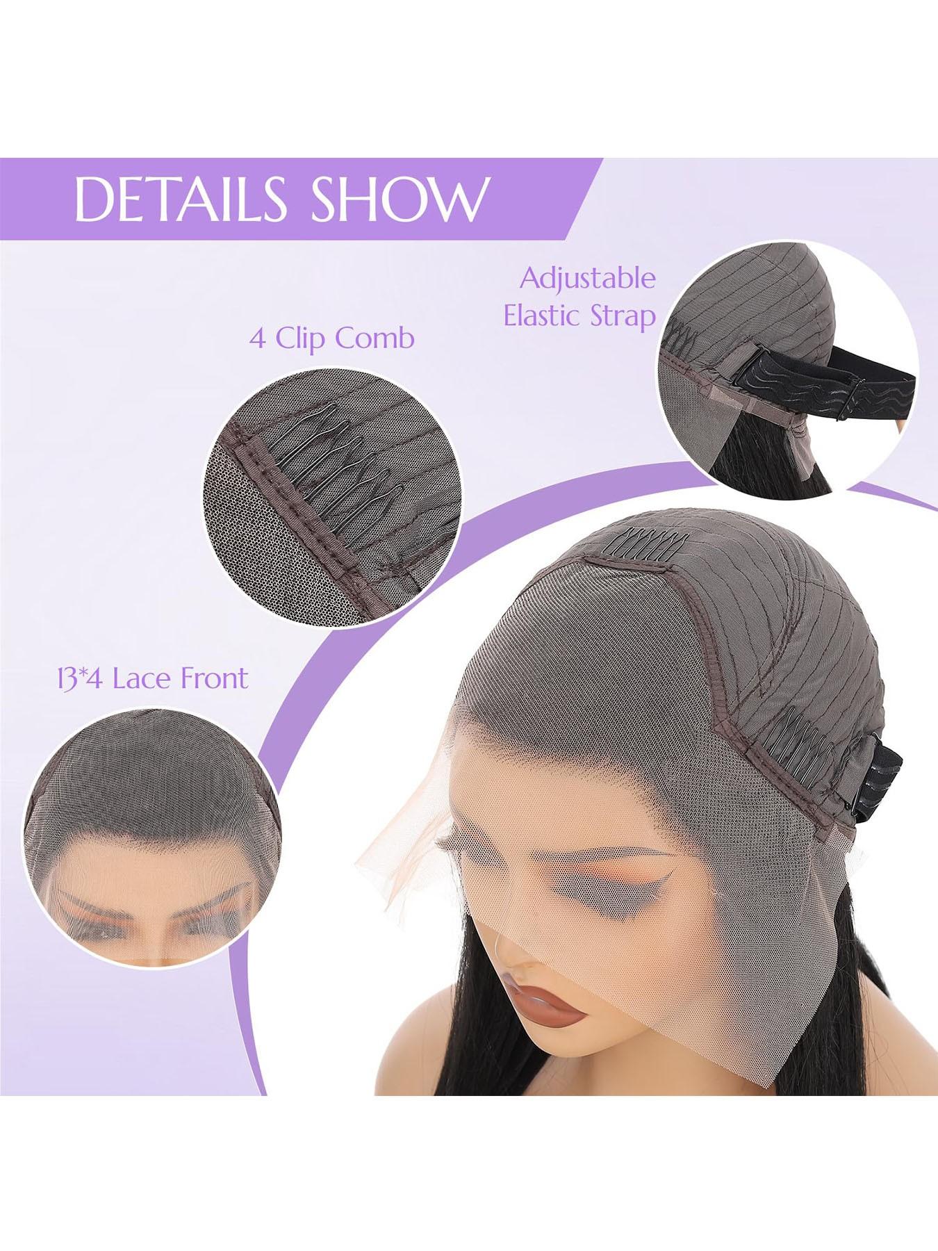 [Super Deal] Short Bob Wig Burgundy Loose Body Wave Synthetic 13x4 Lace Front Wigs Heat-Resistant Hair 200% Density 13x4 HD Transparent Lace Front Wigs Pre Plucked Hairline Suitable To Wear On Daily Or Holiday Occasions Wig