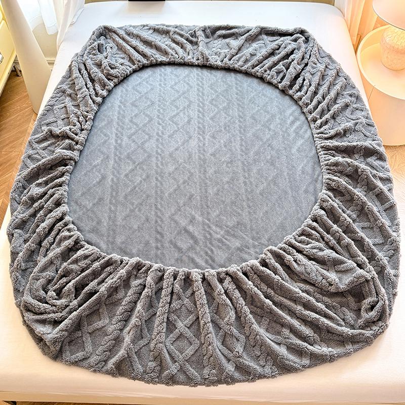 Diamond Pattern Bedding Set, Multiple Color Options, Soft Warm, Anti-Slip High Sides (11.81-13.39 Inches), Includes 1 Fitted Sheet & 2 Pillowcases