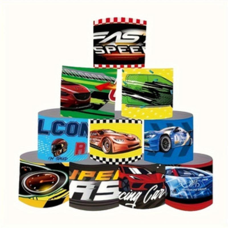 24pcs Racing Day Slap Bracelets, Snap Bracelet Bands for Gifts, Racing Party Favors, Cute Wristbands, Birthday Gifts, Classroom Prize Gifts