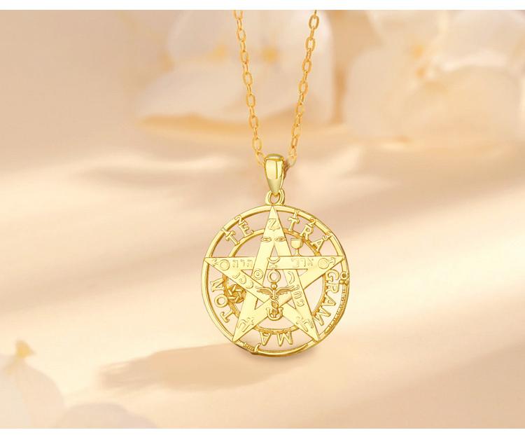 Vintage 925 Sterling Silver Tetragrammaton Necklace, Spiritual Pentagram Pendant with Hebrew Script, Amuleto de Proteccion, YHWH Jewelry Gift Vintage 925 Sterling Silver Tetragrammaton Necklace, Spiritual Pentagram Pendant with Hebrew Script, Amuleto de Proteccion, YHWH Jewelry Gift