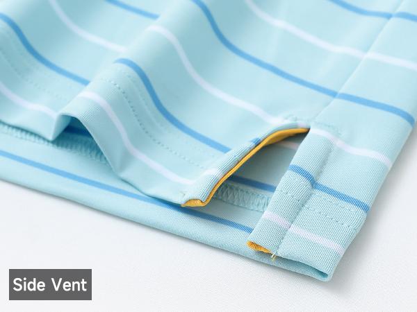 M MAELREG Golf Shirts for Men Short Sleeve Dry Fit Striped Performance Lightweight Moisture Wicking Collared Casual Golf Polo