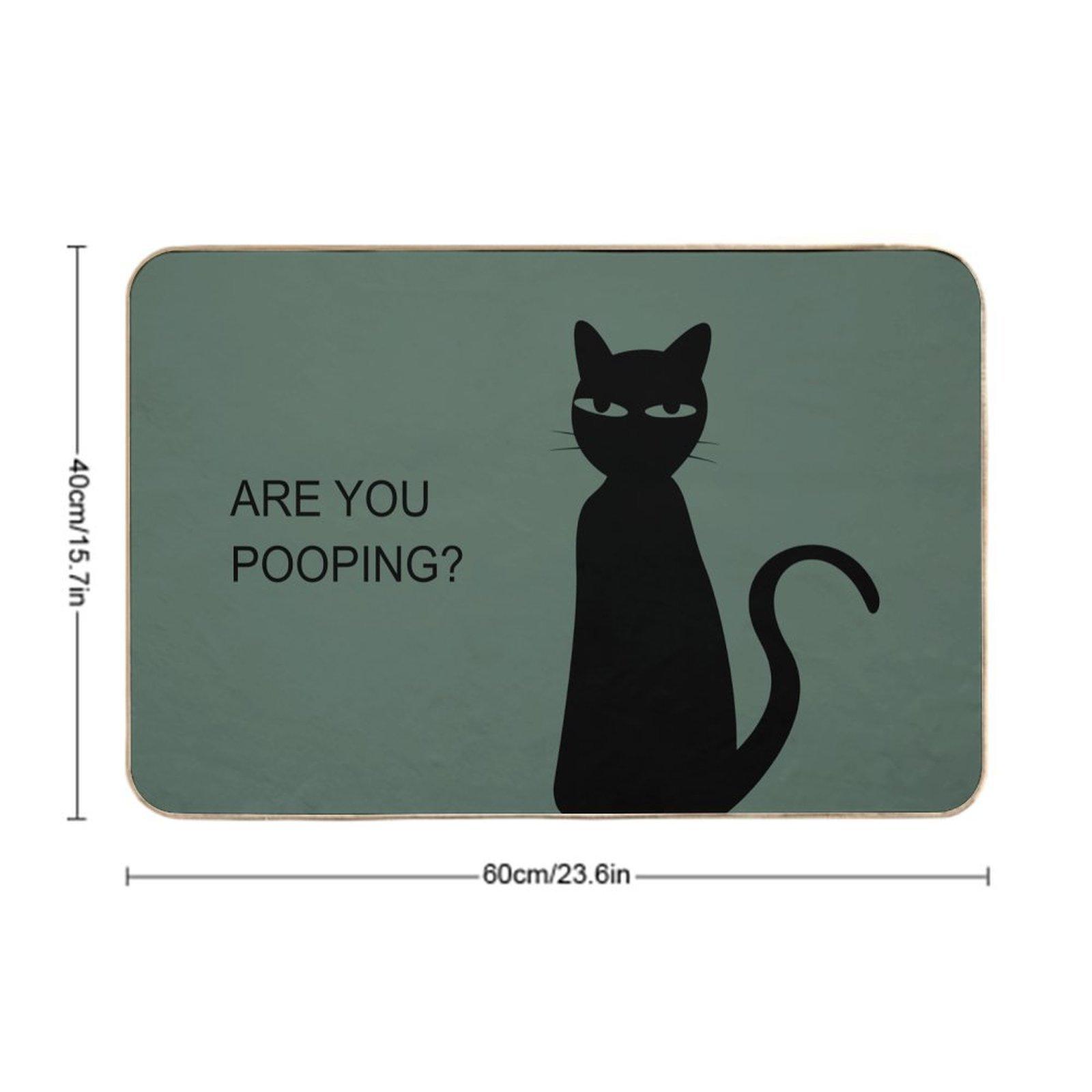 Quick-Dry Bath Mat "ARE YOU POOPING" Bathroom Mat-Ultra-Absorbent Thin Diatomite Bath Mat-Rubber Backing Non-Slip,Machine Washable and Mildew-Resistant Rug for Shower,Kitchen,Laundry Room, Easy Cleaning—15.7 x 23.6 in / 40 x 60 cm