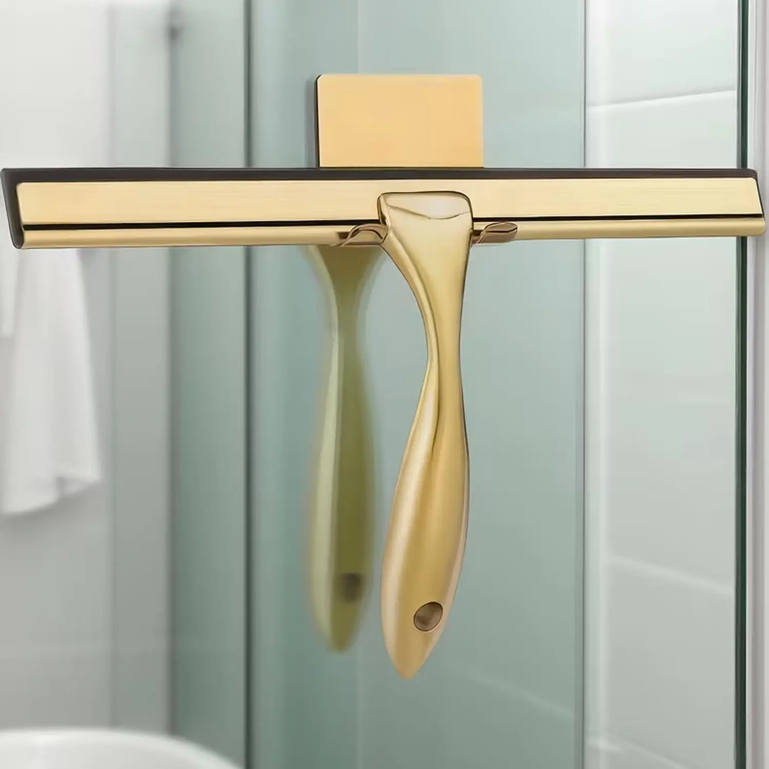 Multi-Functional Shower Squeegee, Suitable for Doors, Bathroom, Windows, Car Windows, Brass and Stainless Steel Material