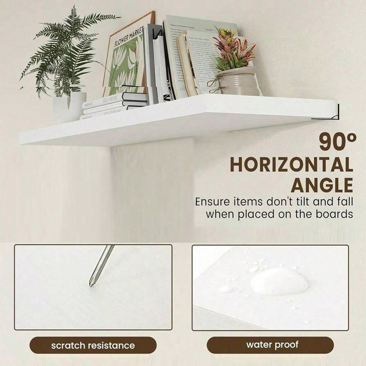Three-Piece Wall-Mounted Floating Shelf Set, 30cm 40cm 50cm, Book Holder, Home Decor Storage Rack, Modern Design Organizer