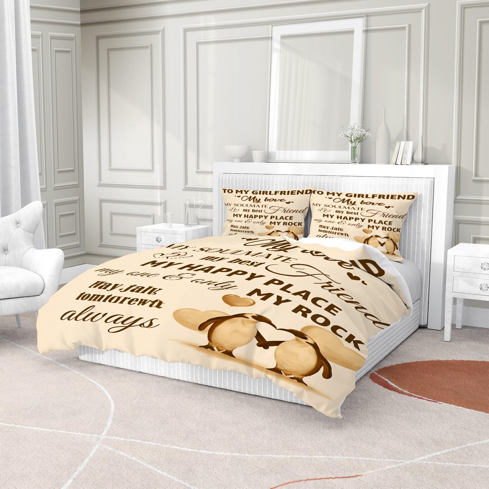 Expression Textile Printing Pattern Bedding Set, Includes 1 Bed Cover and 1 or 2 Pillowcases, Excluding Quilt and Pillow Core, Suitable for Bedroom or Dormitory Bedding Sets, Ideal for Gifting or Personal Use