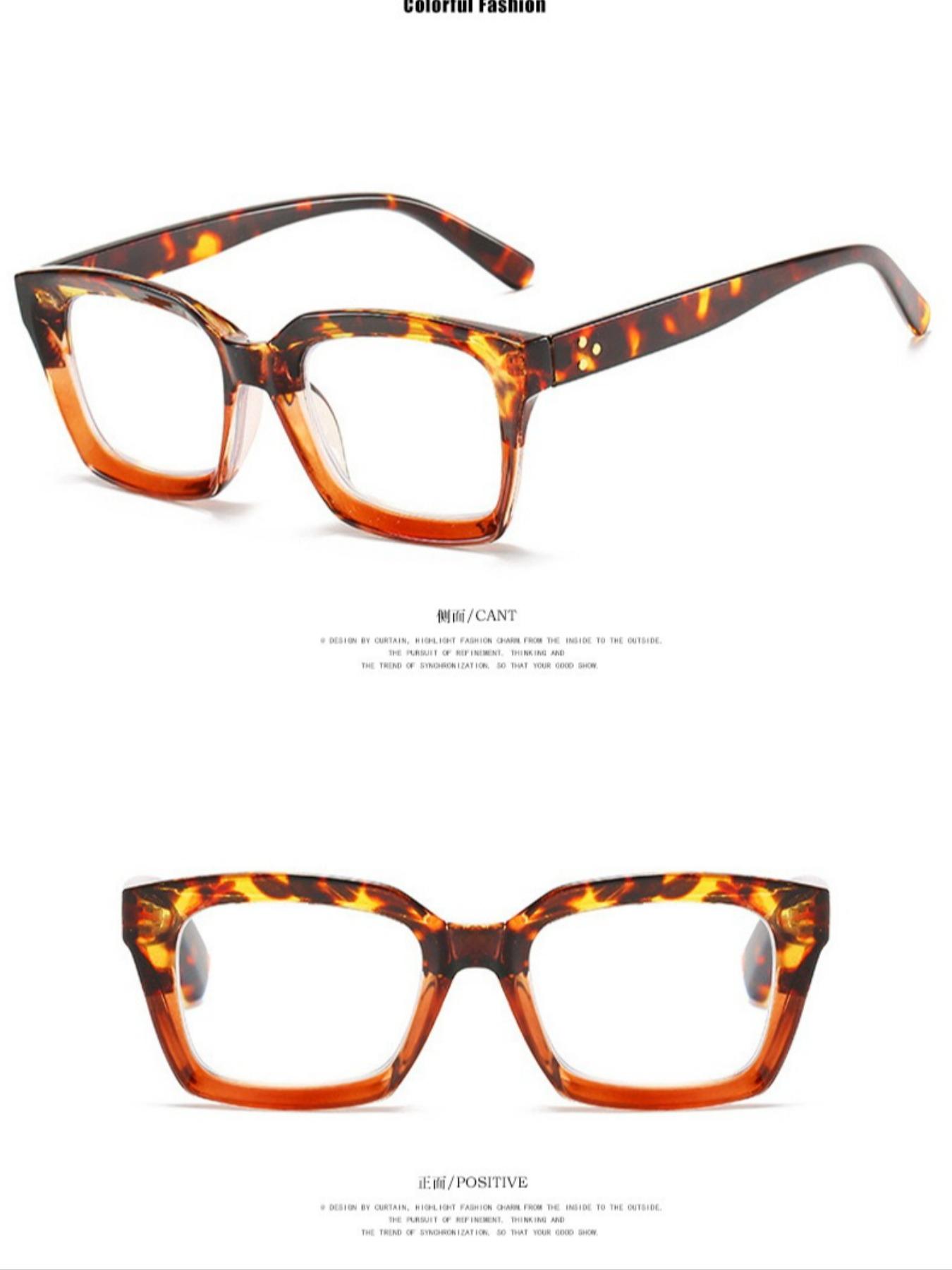 Unisex Square Frame Glasses, Trendy Retro Style, Multi-Color Decorative Eyewear, Perfect for Photoshoots & Street Fashion