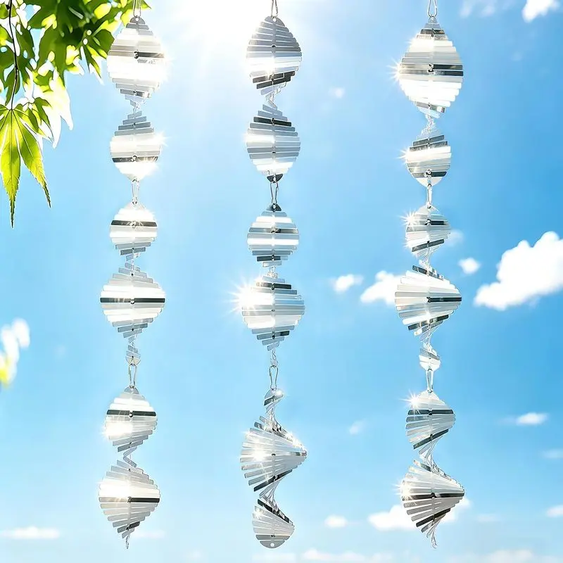 Bird Deterrents for Outside, 9PCS 3D Wind Spinners Outdoor Garden Decor, Bird Reflectors to Keep Birds, Woodpeckers, Pigeons Away from House, Outdoor Garden, Patio and Yard