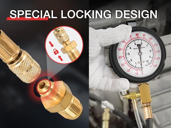 Nilight Fuel Injection Pressure Tester Kit 0-140 PSI Fuel Pressure Gauge Master Automotive Test Tool Vehicle  dealsforyoudays