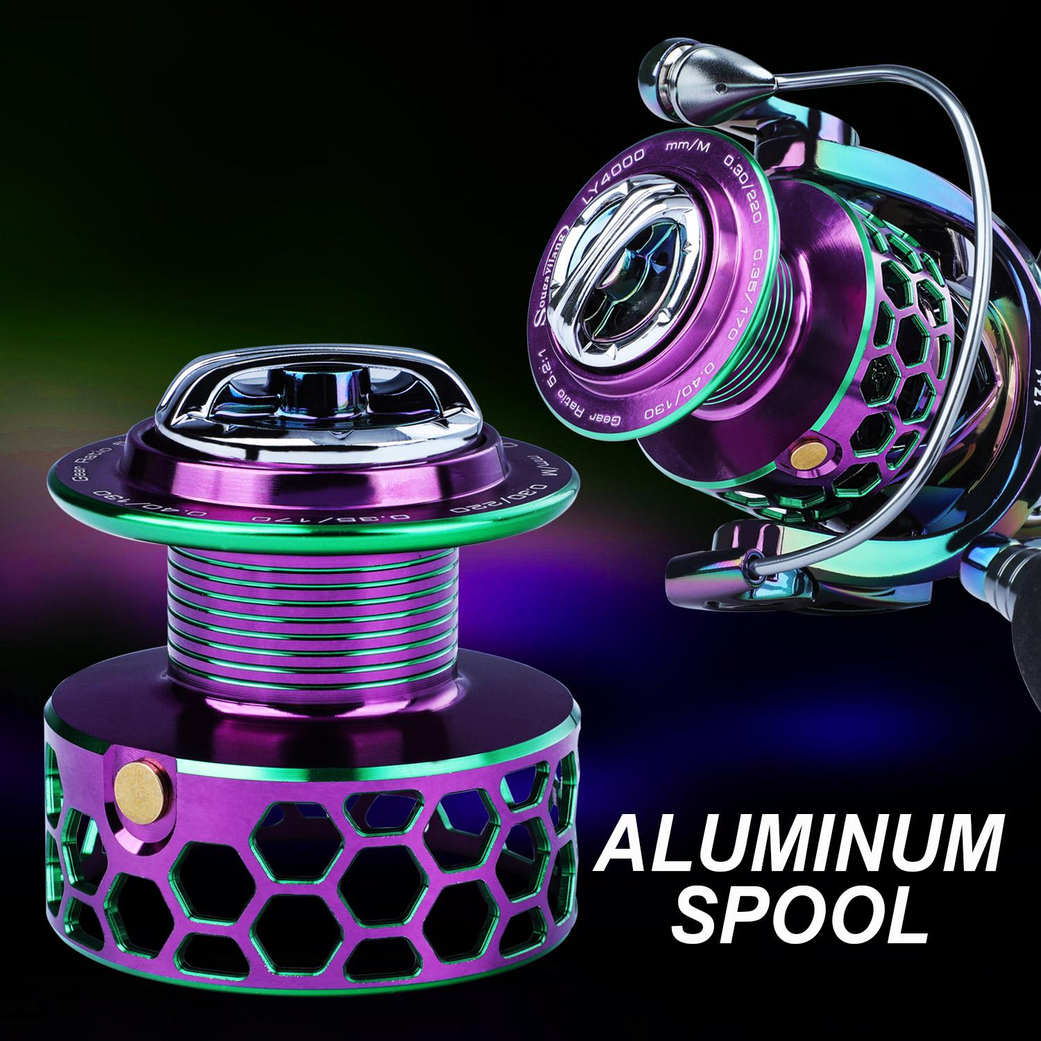 Sougayilang 30 Ton Carbon Fiber Spinning and Colorful Ultralight Spinning , 6.0:1 High​​Gear Ratio  Fishing Rod