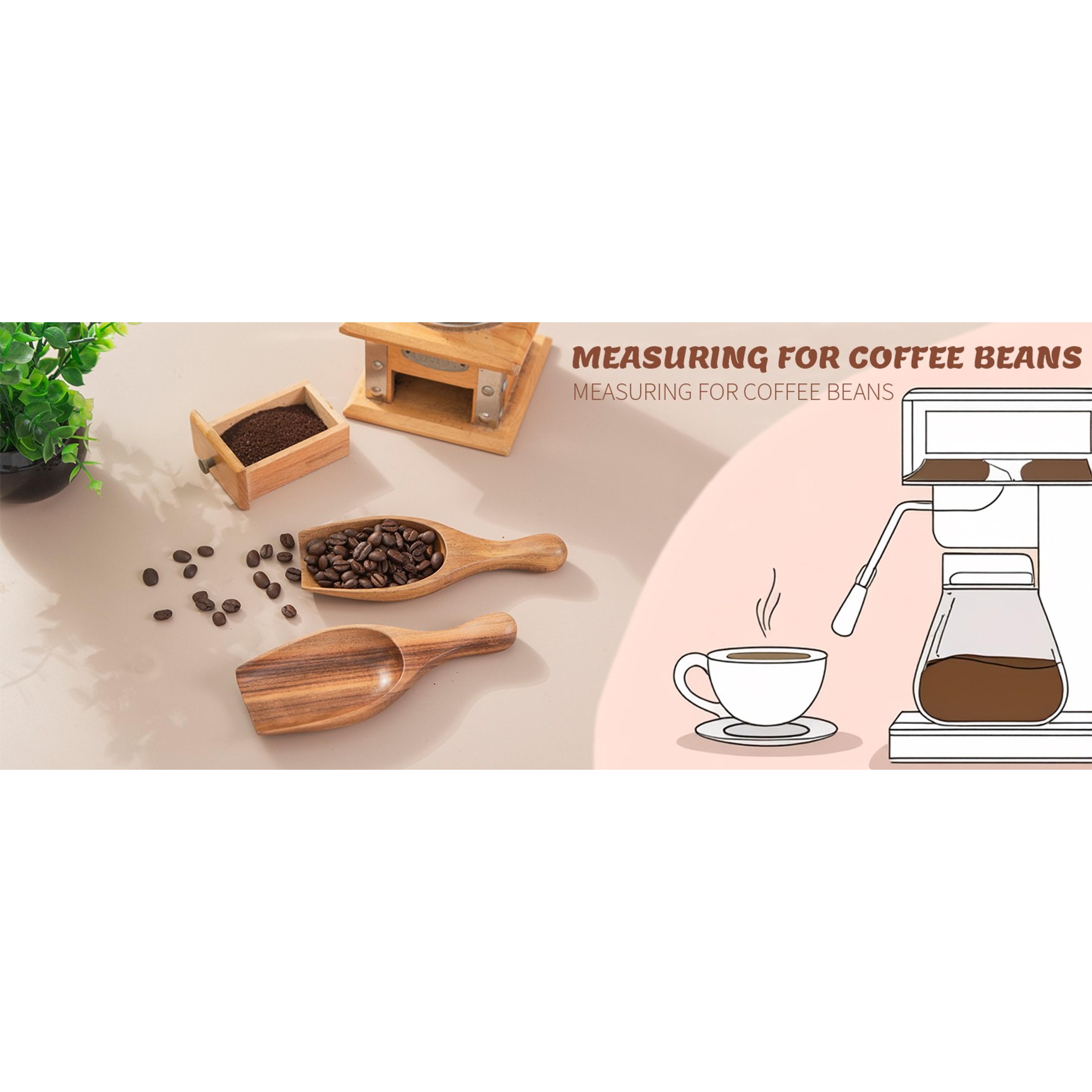 Big Wooden Scoop Shovel, 4PCS Large Coffee Scoops for Ground coffee, Acacia Wood Bean Salt Spoons, Wooden Scoops for Jars Canisters, Kitchen Scoops for Flour Laundry Scoop Multi-purpose