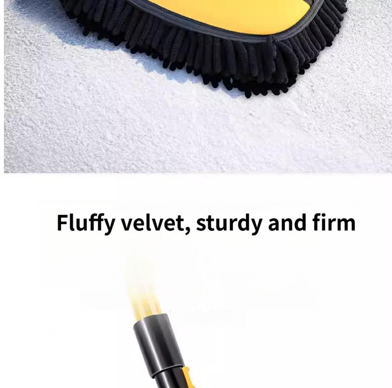 Snowy Neck Thickened Car Wash Brush Head - Adjustable Bendable Extension for Replacing Brush Heads - Expanded Furry Car Wash Brush Accessories