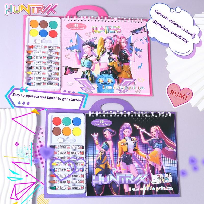 K-Pop Anime Coloring Book, Watercolor Workbook, Singing Queen Colorful Drawing Activities, Safe Art Supplies & Creative Fun Gift