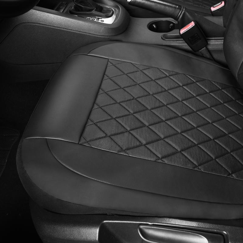 Front leather seat cover set, waterproof, durable, easy to install, car seat protectors with tire mark details, universal fit for most cars, trucks, SUVs, auto interior accessories