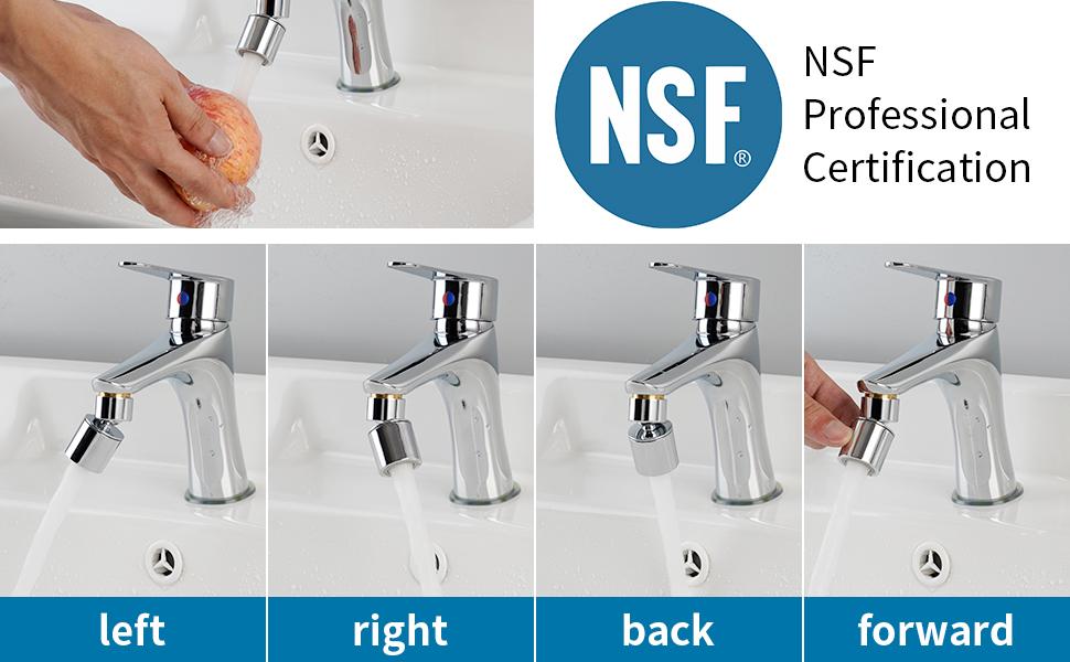 Faucet Aerator, 360° Swivel Kitchen Sink Aerator, Dual-function 2-Flow Sprayer Faucet Head, Big Angle Sink Sprayer Attachement, Faucet Replacement Part 55/64 Inch Female Thread - Chrome