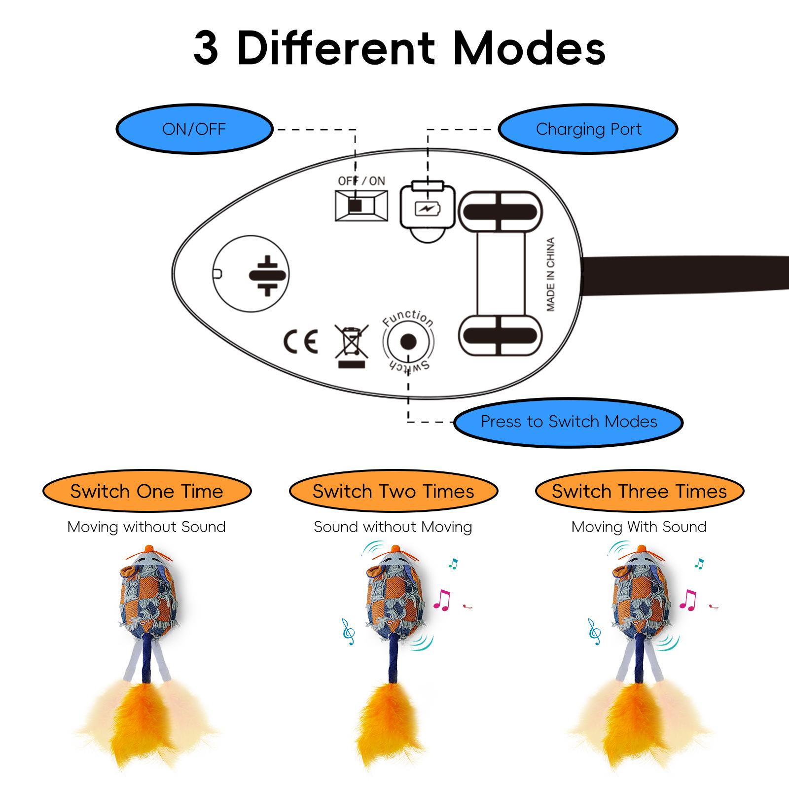 Customized tail swinging electric teasing cat mouse automatic tail wagging simulation mouse relieve boredom simulation cat toy plush