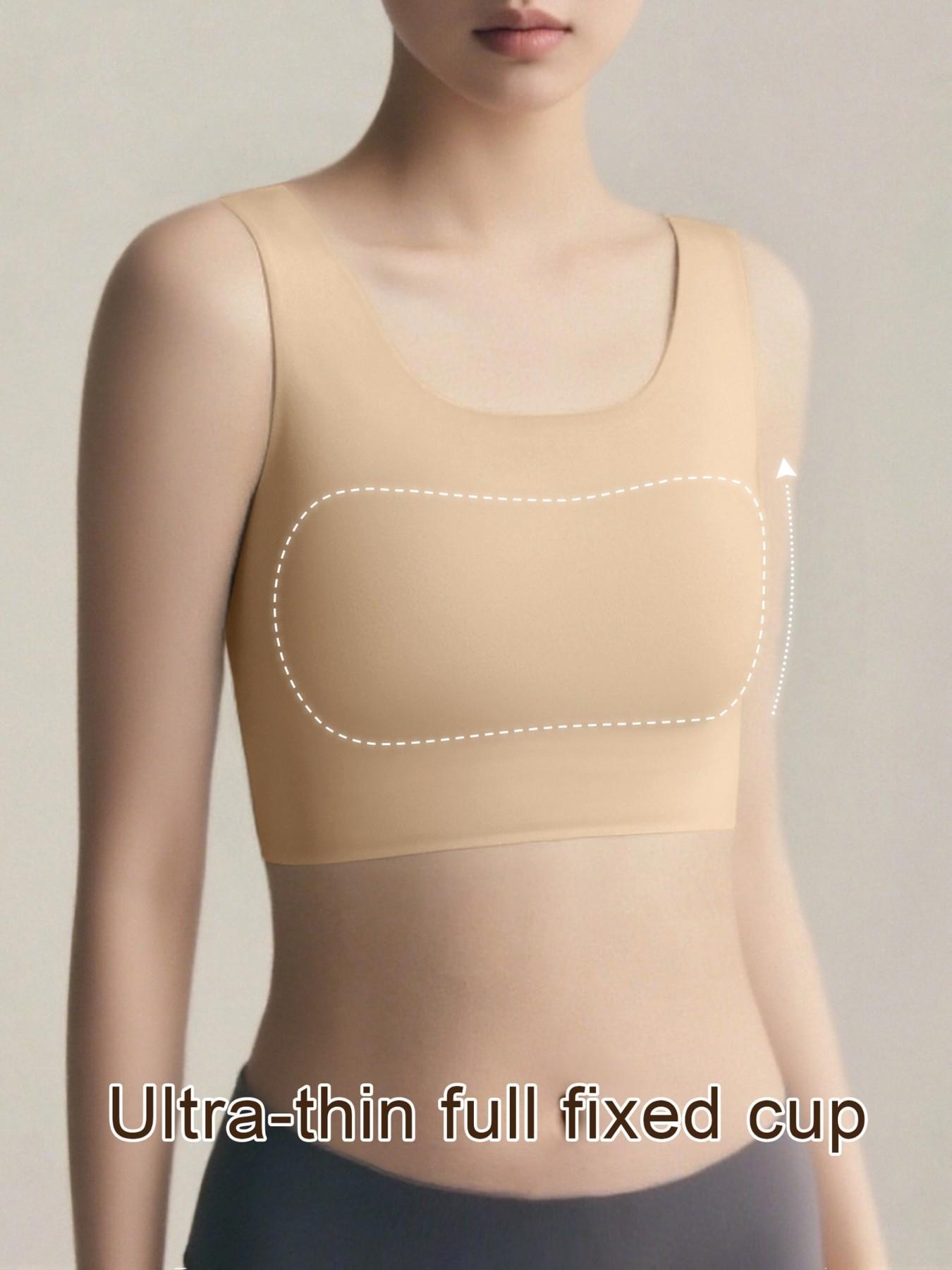 Women's Wireless Chest Binder Bra, Seamless Fit Tomboy Flat Chest Shaper, Wide Straps, Breathable for Yoga & Daily Wear