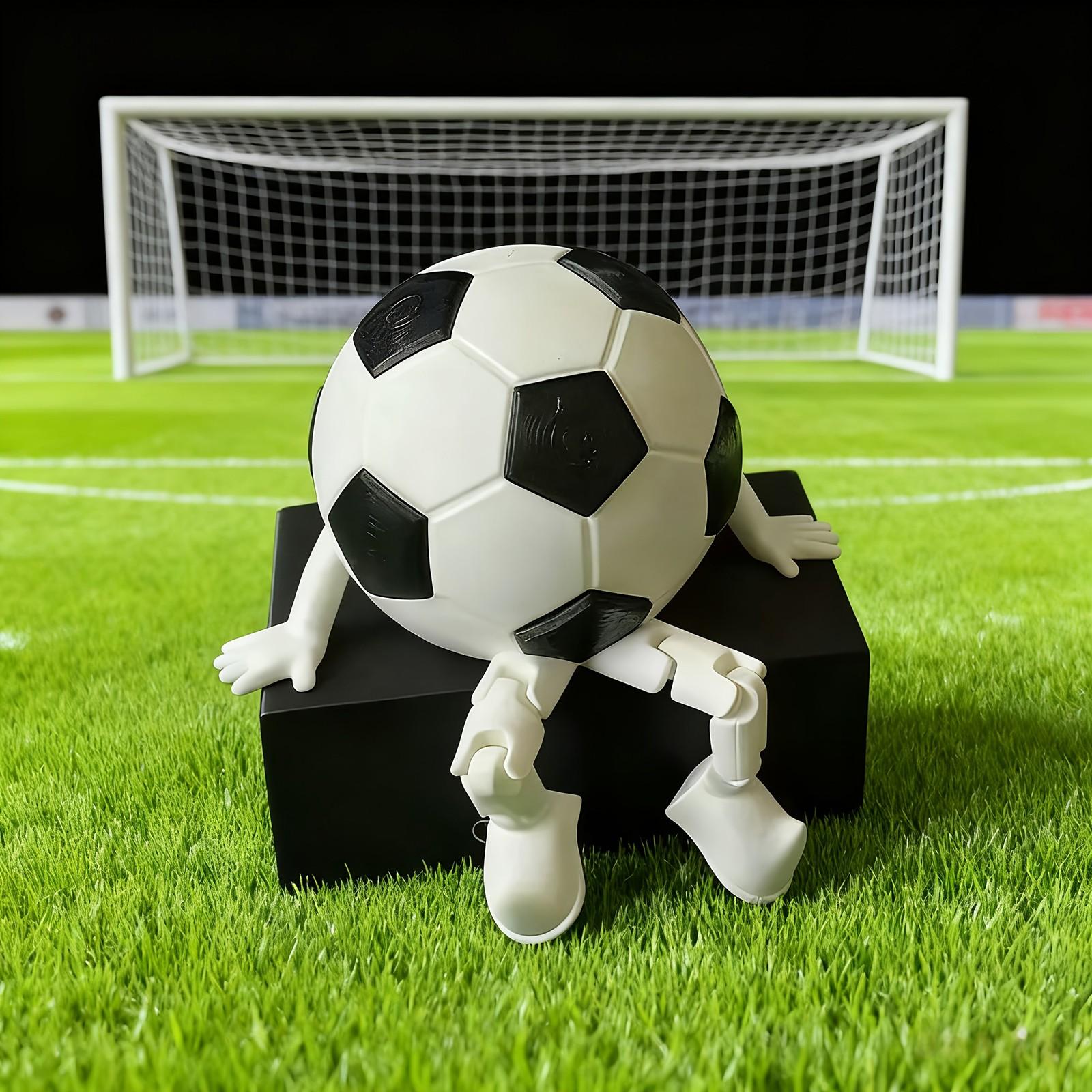 Creative Football Figure Ornament, Movable Joint Desktop Phone Stand, Fan Gift, Home Decor, Unique Soccer Souvenir, Perfect for Fans