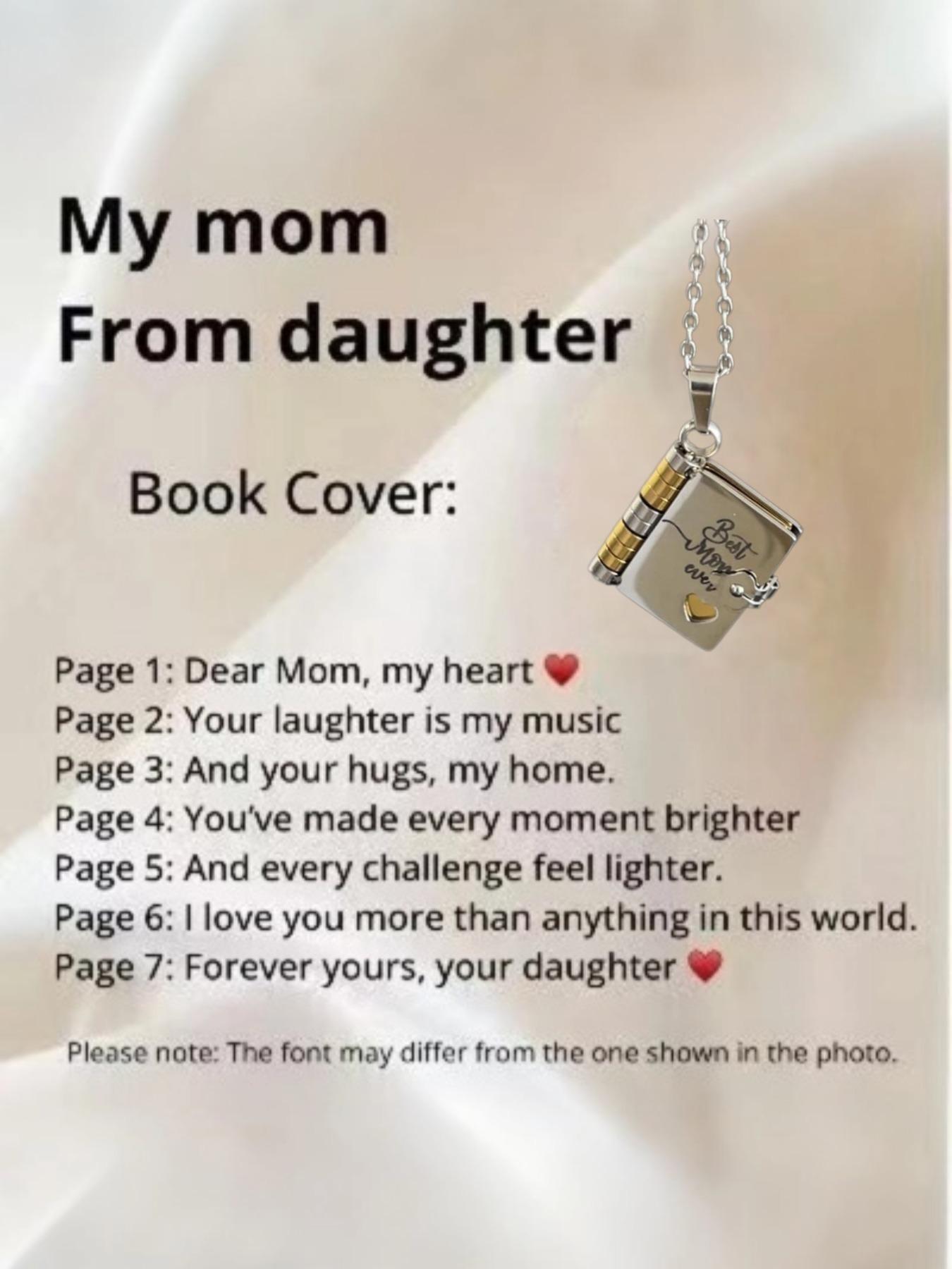 Summer New Titanium Steel Book Necklace, Girl's Heart Engraved Letter Necklace, Trendy Fall Cross-Border Bestseller, Son's Letter Necklace