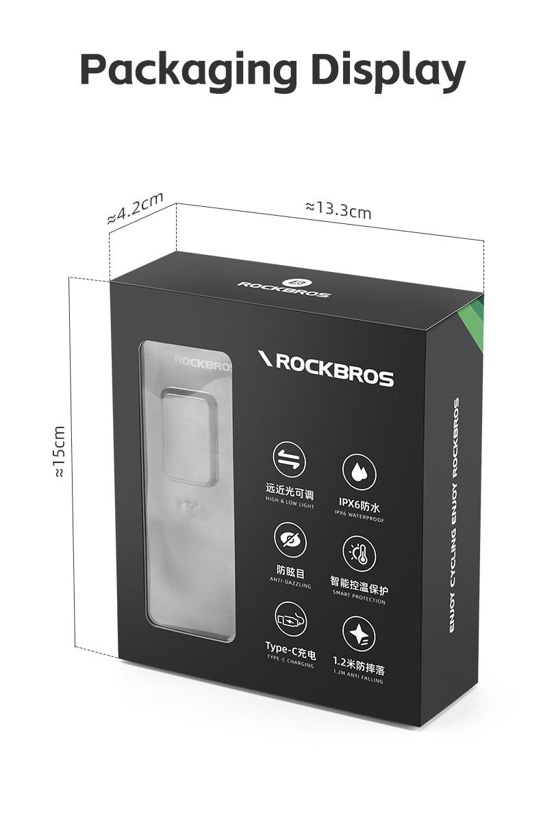 ROCKBROS 3000 Lumens USB-C Bike Light with 10000mAh Battery