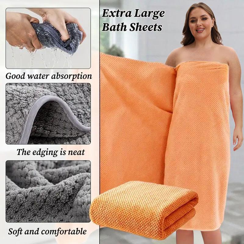 1pc Extra Large Towel Sheet Pineapple Grid Pattern Microfiber Absorbent Vibrant Orange Yellow Green & Blue Options Perfect for Autumn Decor, Halloween & Thanksgiving Gifts, Towels for Bathroom, Decorative Towels