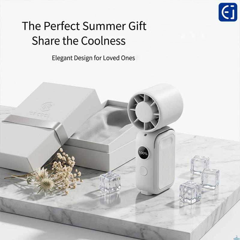 Stay Cool Anywhere! 5-in-1 Magnetic Fan with Smart Display – Clip, Rotate 350°, Wear on Neck/Waist – Ideal for Commute, Office, Camping – Black/White