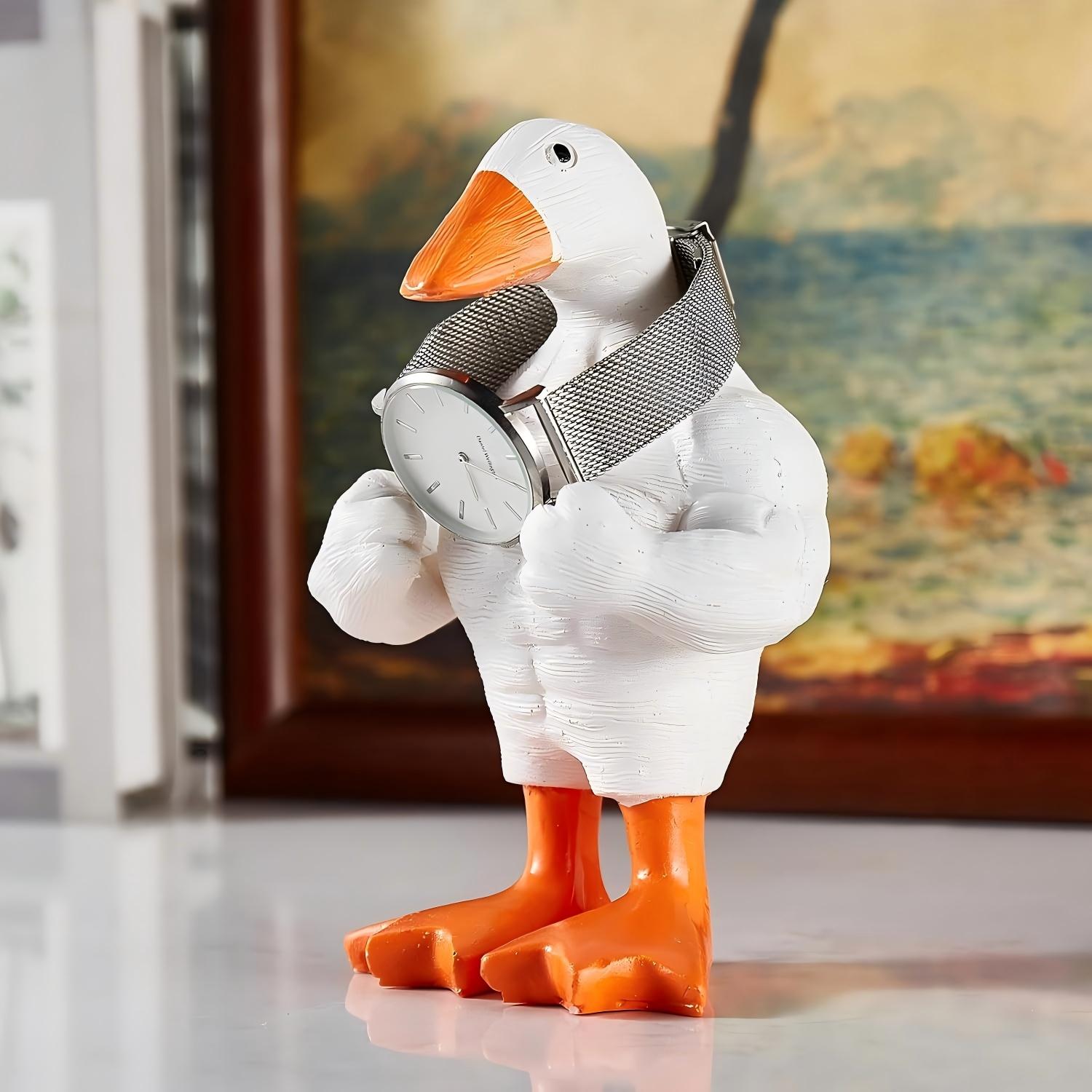 1 3D printed magnetic muscle duck or goose desktop decoration, suitable for office, living room, bedroom, gym decoration, parties, birthdays, carnivals, Christmas or New Year celebrations