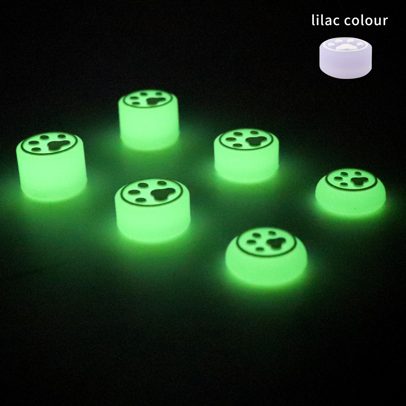 6pcs Glow in Dark Silicone Thumb Stick Grip Caps For Switch 2 PS4 PS5 Xbox Switch Pro Luminous Gamepad Joystick Grip Protector