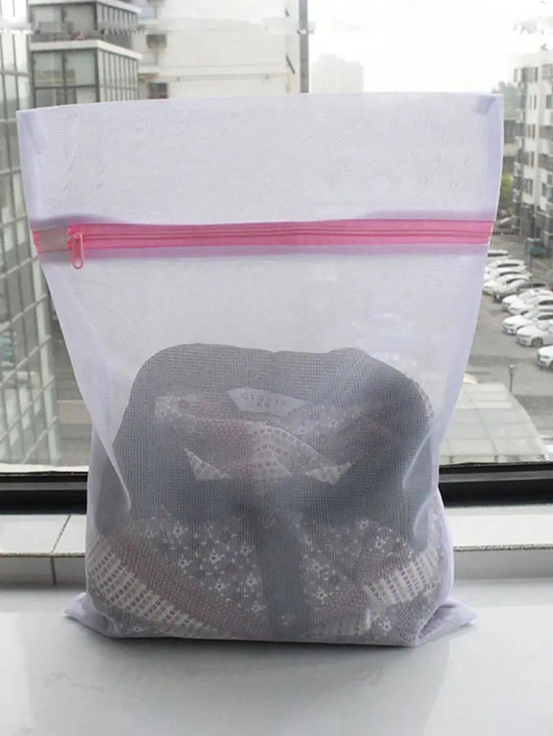 Mesh laundry bag, suitable for machine wash - Fine mesh laundry bag with zipper, can effectively protect clothes, underwear, socks, and various garments, preventing tangling and snagging, ideal for home laundry, travel, and dormitories