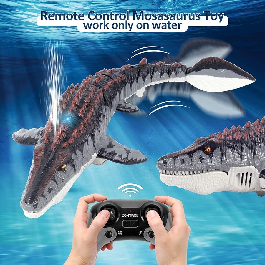 Remote Control Mosasaurus Toy Animals, Rechargeable Pool Simulation, Light & Water Spray Function, Electric Sea Monster, Birthday Gift Remote Control Mosasaurus Toy Animals, Rechargeable Pool Simulation, Light & Water Spray Function, Electric Sea Monster, Birthday Gift