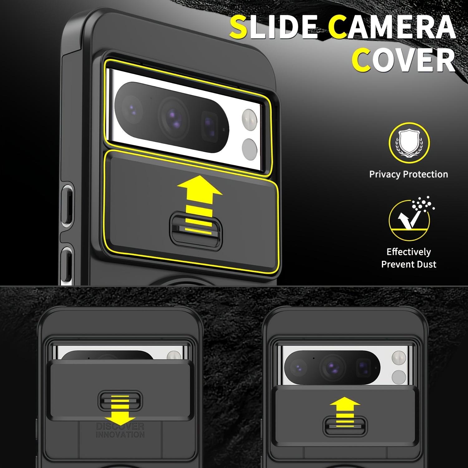 3 PCS [1 Phone Case with 2X Clear Screen Protectors] Suitable for Google Pixel 10 9Pro XL 10 9Pro 10 9A Pixel 8Pro 8A 7 Pro 7 Series, Shockproof 360° Rotating Metal Multi-functional Stand Phone Case with Sliding Lens Cap Protection