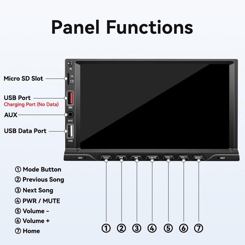 7 Inch Carplay Car Display, Supports Wired Apple Carplay, Android Auto, Rearview Camera, Bluetooth-compatible 5.0, USB, TF, Aux, Fm, 1 Din 12V Vehicle, Carplay Touchscreen 7 Inch Carplay Car Display, Supports Wired Apple Carplay, Android Auto, Rearview Camera, Bluetooth-compatible 5.0, USB, TF, Aux, Fm, 1 Din 12V Vehicle, Carplay Touchscreen