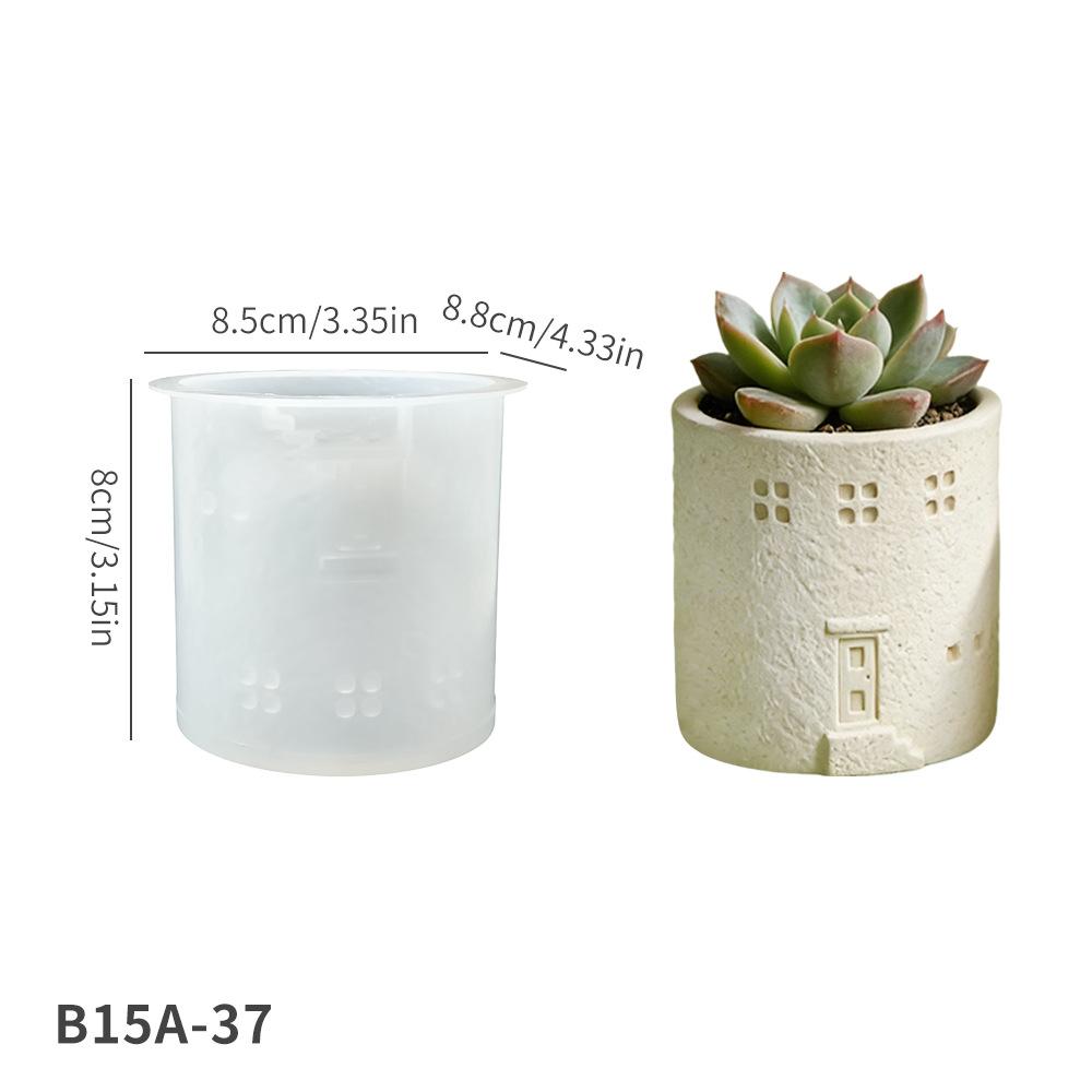 House modeling silicone mold multifunctional DIY handmade mold plaster flower pot pen holder candle cup creative desktop storage decoration food grade silicone high temperature resistant and easy to release handmade lovers must