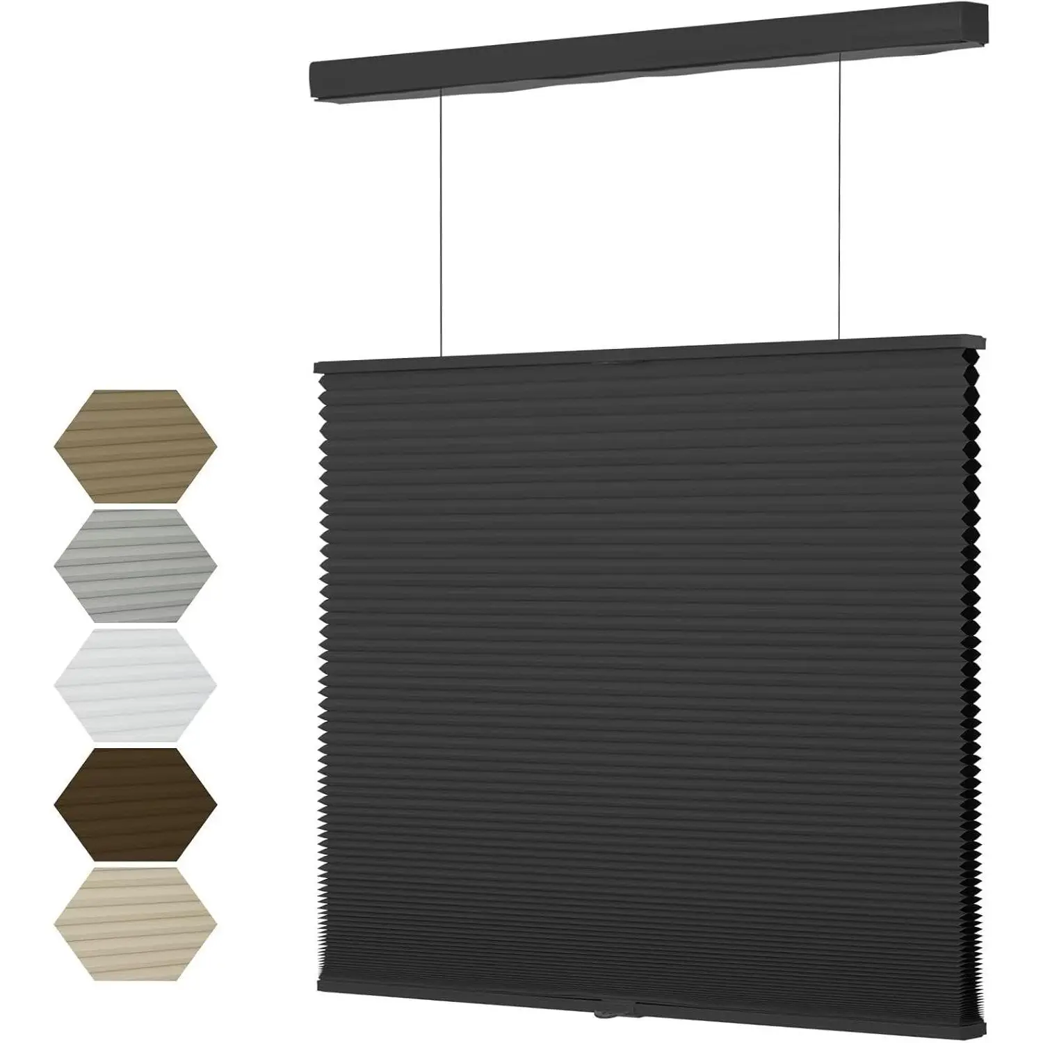 Custom Cellular Shades, Blackout Blinds for Windows, Top Down Bottom Up（TDBU） Cellular Shades&Blinds for Home/Bathroom/Bedroom (Black)