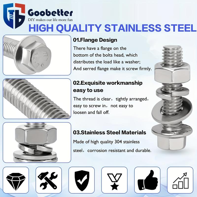 549pcs Metric Fange HexBolts, Nuts &Washers Assortment Kit,M6 M8 M10 Sizes, Class 8.8 AlloySteel, ZincPlated, for DlY, HlectronicsHousehold Appliances &CommunicationEquipment