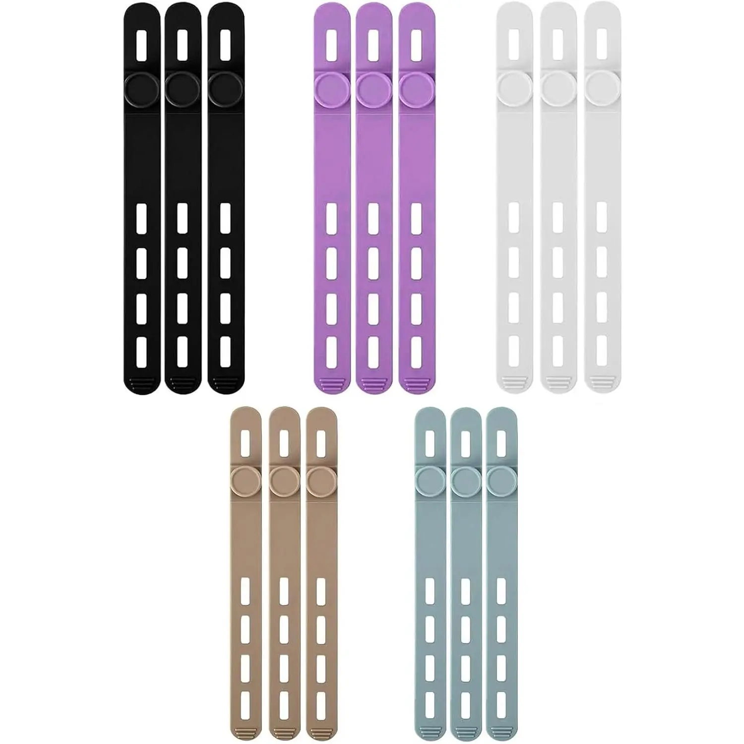 15 count   Ties,  Cord Organizers for Charger Cables, Hair Dryer,  Office Desk, Flexible Cord Wraps for Electrical Wires Management