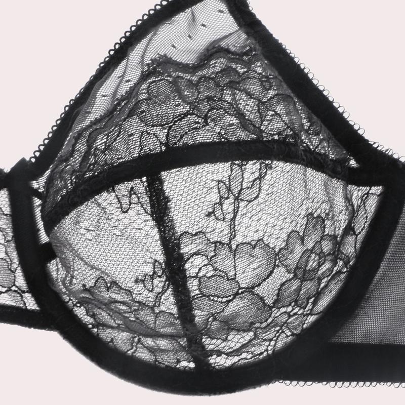 HSIA Enchante Floral Lace Unlined Comfort Unpadded Full Coverage Plus Size Underwire Bra